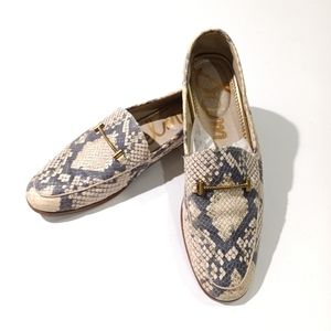 Sam Edelman Loraine Snakeskin Print Leather Loafers